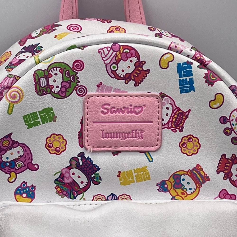 Loungefly Sanrio Hello Kitty Kaiju Mini Backpack Pink White Unicorn Monster - Picture 2 of 9
